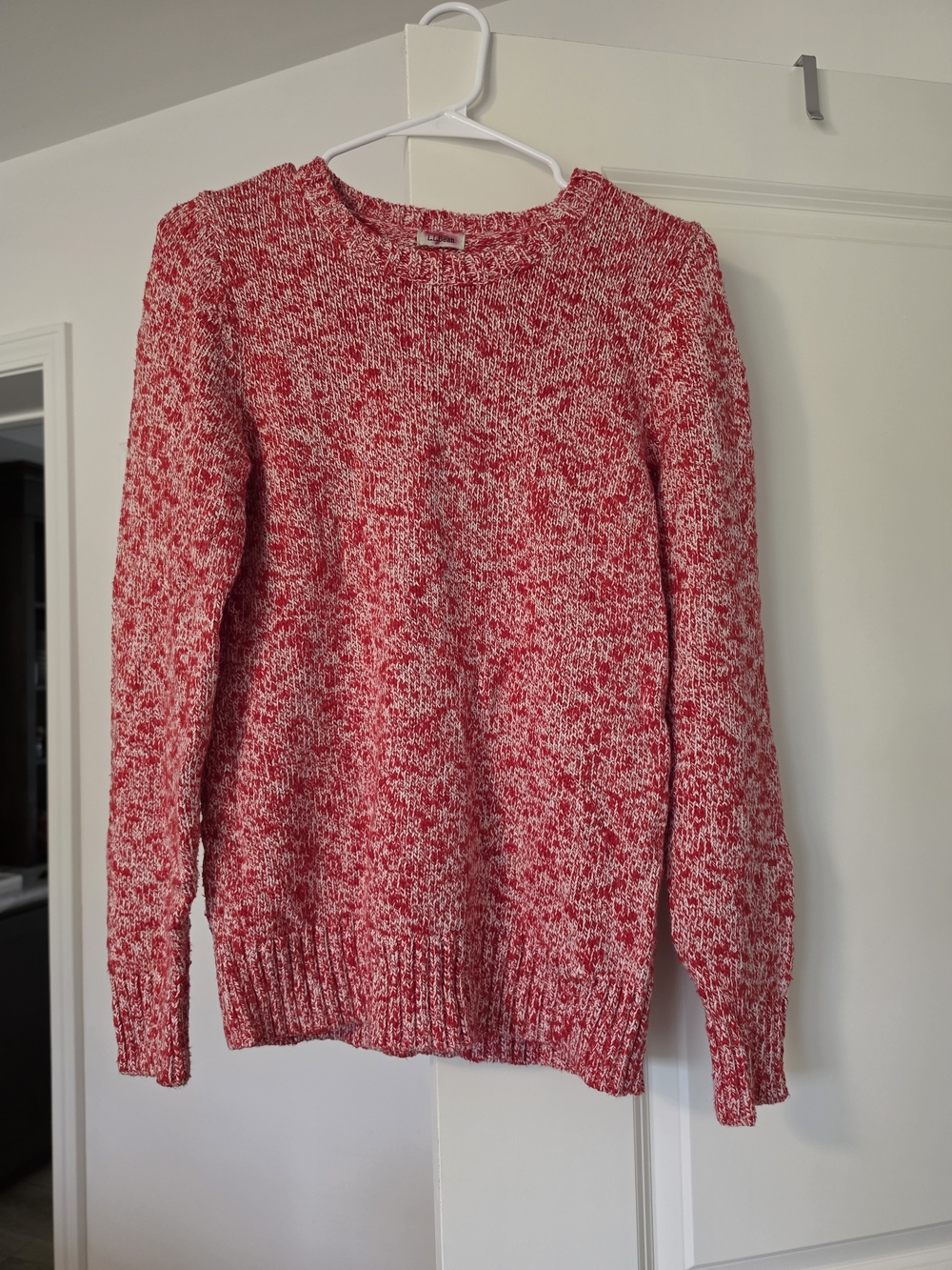 L.L.Bean Cozy Women's Red Marled Crewneck Sweater